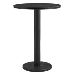 Neo Black 31 Inch Round Indoor - Outdoor Patio Wood Bar Table - Ornate Home