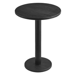 Neo Black 31 Inch Round Indoor - Outdoor Patio Wood Bar Table - Ornate Home