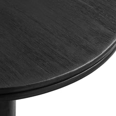 Neo Black 31 Inch Round Indoor - Outdoor Patio Wood Bar Table - Ornate Home