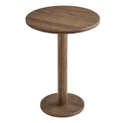 Neo Cocoa Brown 31 Inch Round Indoor - Outdoor Patio Wood Bar Table - Ornate Home