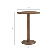 Neo Cocoa Brown 5-Piece Round Indoor - Outdoor Patio Round Patio Bar Table And Stool Set - Ornate Home