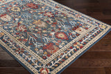 Neola Navy Blue Damask Area Rug - Ornate Home