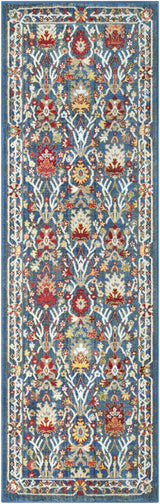 Neola Navy Blue Damask Area Rug - Ornate Home