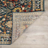Neola Navy Blue Damask Area Rug - Ornate Home