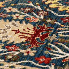 Neola Navy Blue Damask Area Rug - Ornate Home