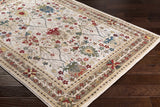 Neola White/Brown Damask Area Rug - Ornate Home