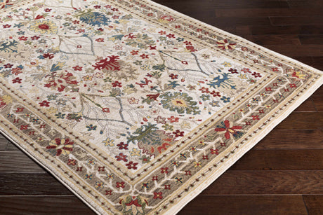 Neola White/Brown Damask Area Rug - Ornate Home