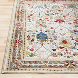 Neola White/Brown Damask Area Rug - Ornate Home