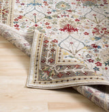 Neola White/Brown Damask Area Rug - Ornate Home