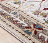 Neola White/Brown Damask Area Rug - Ornate Home