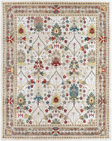 Neola White/Brown Damask Area Rug - Ornate Home