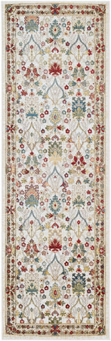 Neola White/Brown Damask Area Rug - Ornate Home
