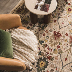 Neola White/Brown Oushak Rug - Ornate Home