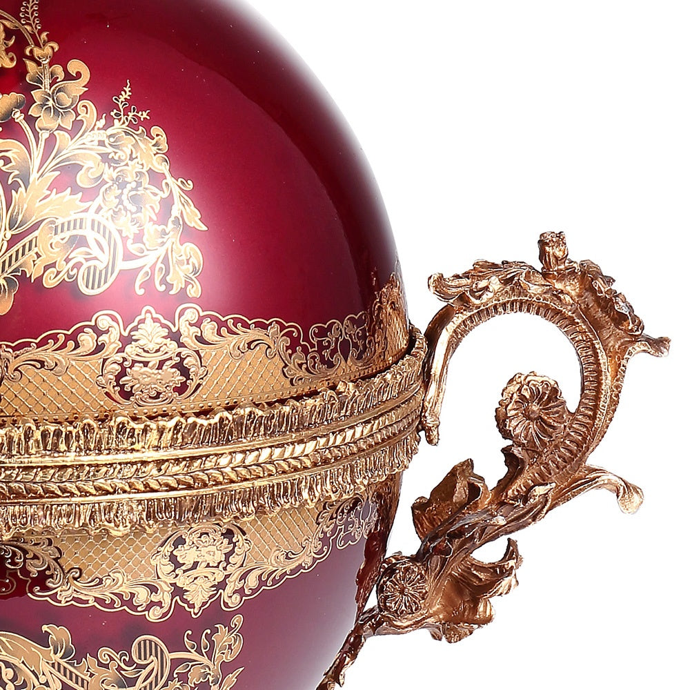 Nephele Red & Gold Vase  / HD-6026 - Ornate Home