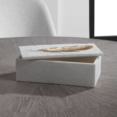 Nephele White Stone Box - Ornate Home