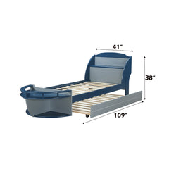 Neptune II Gray/Navy Twin Bed - Ornate Home