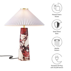 Nera Red Marble Table Lamp - Ornate Home