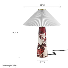 Nera Red Marble Table Lamp - Ornate Home