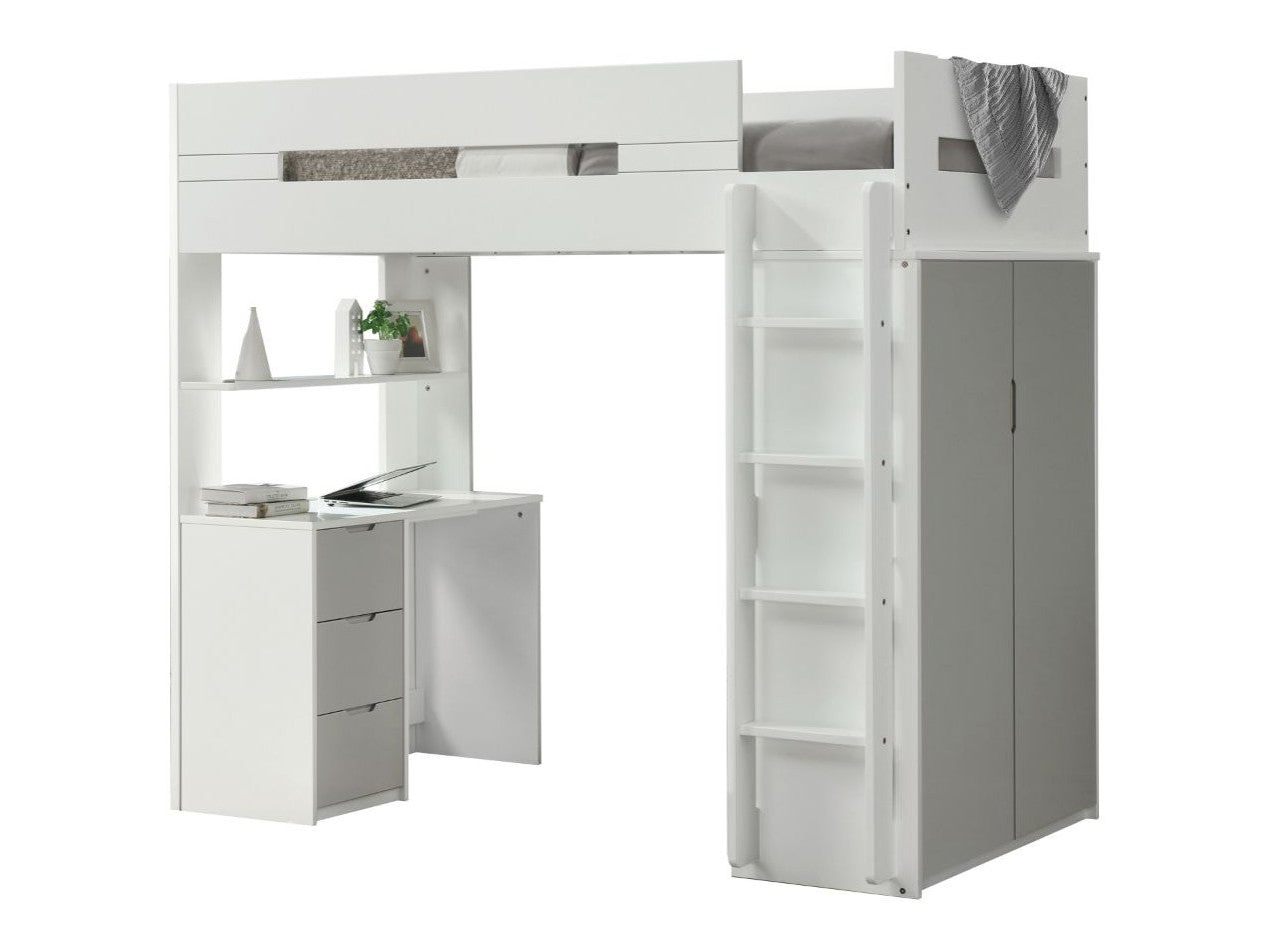 Nerice White & Gray Loft Bed - Ornate Home