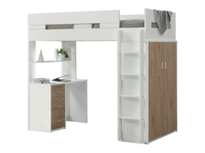 Nerice White & Oak Loft Bed - Ornate Home