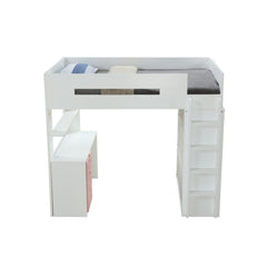 Nerice White & Pink Loft Bed - Ornate Home