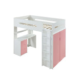 Nerice White & Pink Loft Bed - Ornate Home