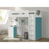 Nerice White & Teal Loft Bed - Ornate Home