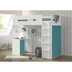 Nerice White & Teal Loft Bed - Ornate Home