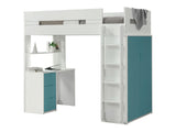 Nerice White & Teal Loft Bed - Ornate Home