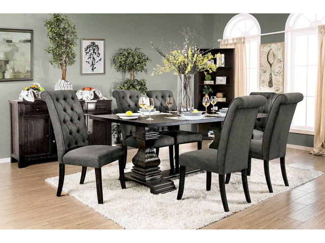 Nerissa Antique Black 7 Pc. Dining Room Set - Ornate Home