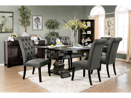 Nerissa Antique Black 7 Piece Dining Set - Ornate Home
