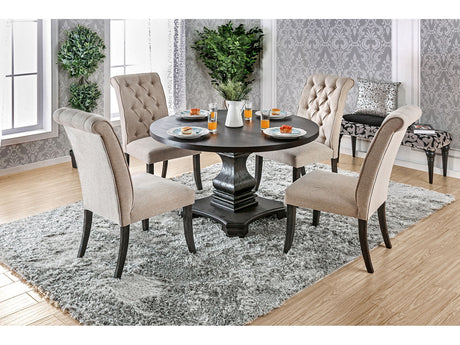 Nerissa Antique Black/Beige 5 Pc. Dining Room Set - Ornate Home