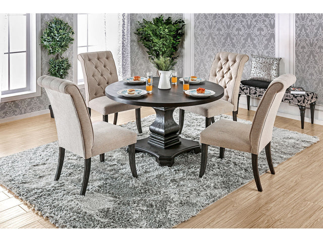 Nerissa Antique Black/Beige 5 Pc. Dining Room Set - Ornate Home
