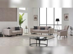 Nero Light Grey 3-pieces (Sofa & Loveseat & Chair) Living Room Set - Ornate Home