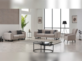 Nero Light Grey 3-pieces (Sofa & Loveseat & Chair) Living Room Set - Ornate Home