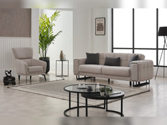 Nero Light Grey 3-pieces (Sofa & Loveseat & Chair) Living Room Set - Ornate Home