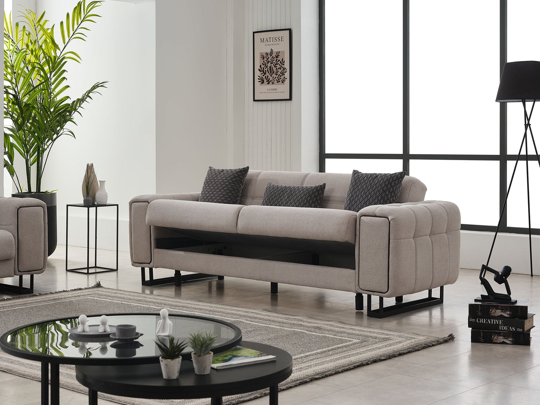 Nero Light Grey 3-pieces (Sofa & Loveseat & Chair) Living Room Set