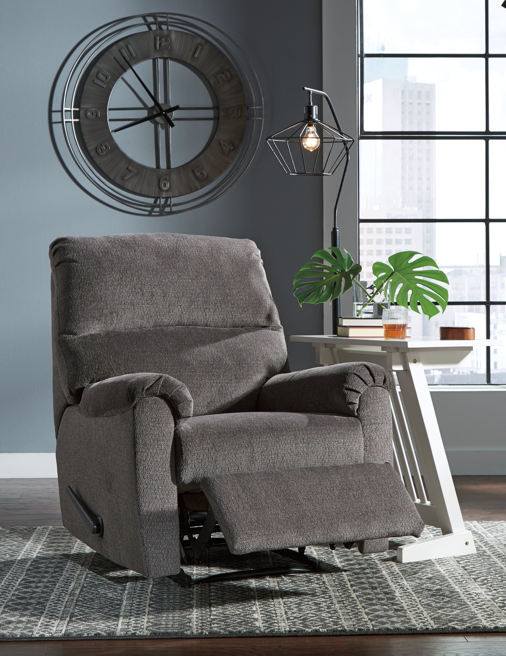 Nerviano Gray Manual Recliner (Online Special Price) - Ornate Home