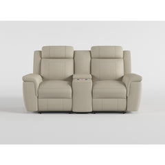 Nest Beige Double Reclining Loveseat With Center Console And Receptacles - Ornate Home