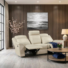 Nest Beige Double Reclining Sofa - Ornate Home