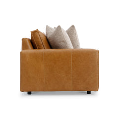 Nest Beige/Tan Leather Sofa - Ornate Home