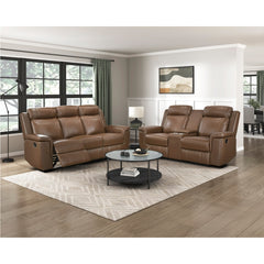 Nest Brown Double Reclining Loveseat With Center Console And Receptacles - Ornate Home