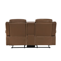 Nest Brown Double Reclining Loveseat With Center Console And Receptacles - Ornate Home