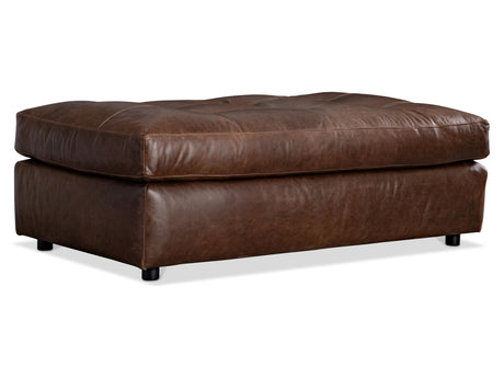 Nest Brown Leather Ottoman - Ornate Home