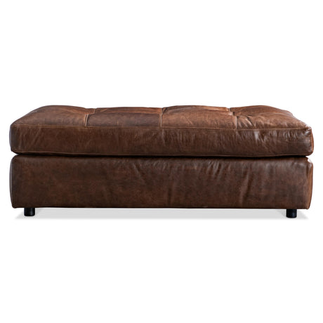 Nest Brown Leather Ottoman - Ornate Home