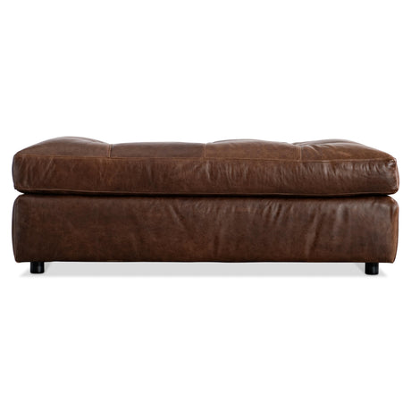 Nest Brown Leather Ottoman - Ornate Home