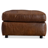 Nest Brown Leather Ottoman - Ornate Home