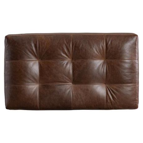 Nest Brown Leather Ottoman - Ornate Home