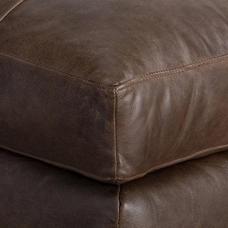 Nest Brown Leather Ottoman - Ornate Home
