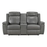 Nest Gray Double Reclining Loveseat With Center Console And Receptacles - Ornate Home